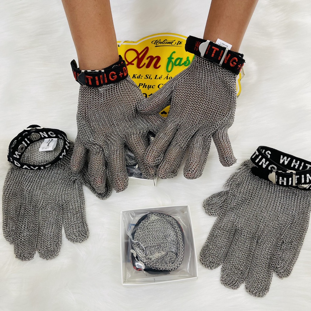 Găng tay chống cắt bằng lưới thép -1 chiếc Honeywell hàng nhập khẩu Pháp _ Hình chụp thật