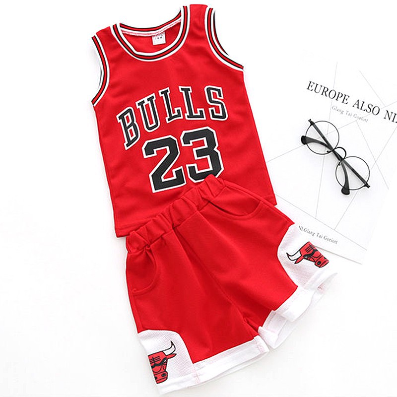 Bộ Quần Áo Bóng Rổ Nba Chicago Bulls No.23 Năng Động Thời Trang Cho Bé