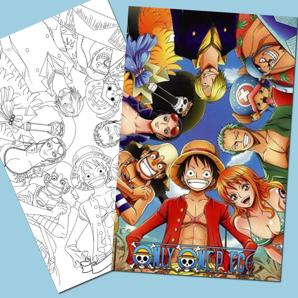 Bộ Tranh tô màu Anime One Piece - Dành cho các Fan của One Piece yêu thích sáng tạo