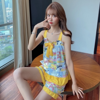 Bộ Đồ Ngủ Vải Lụa Gợi Cảm Cho Nữ