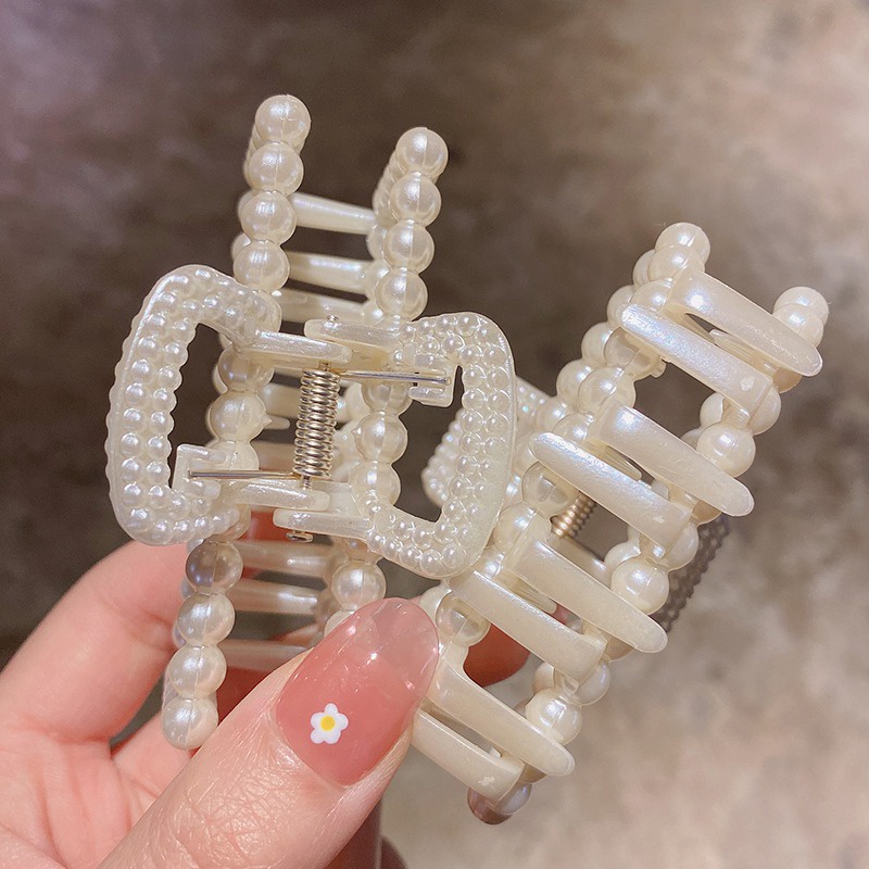 Kẹp Tóc Đính Ngọc Trai Bằng Nhựa Dễ Thương Cho Nữ