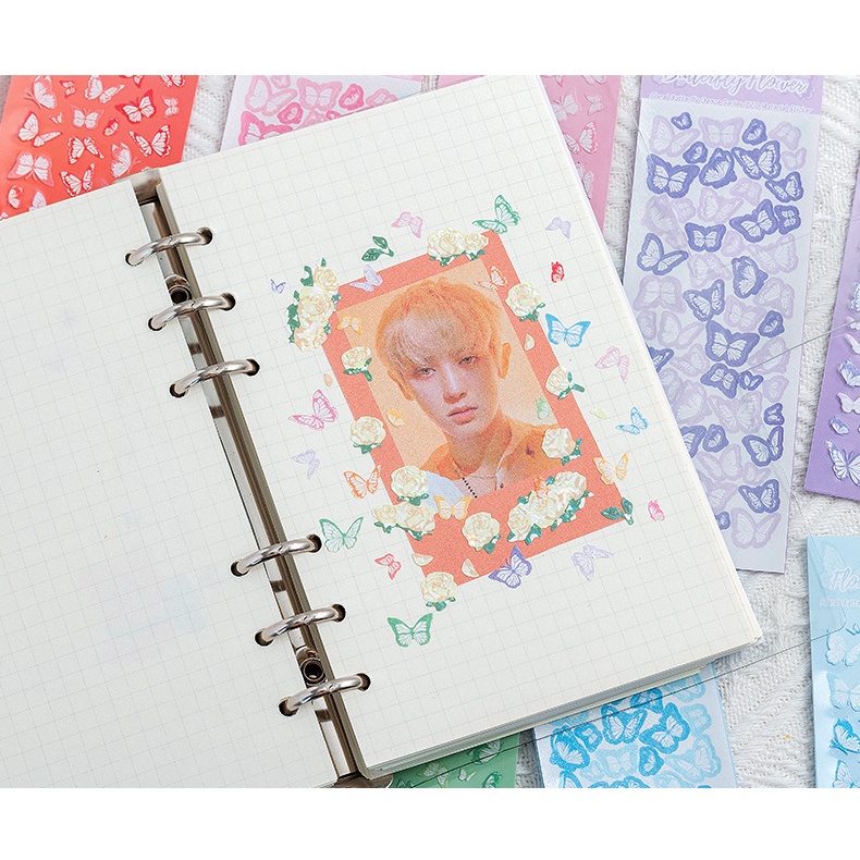 Sticker trang trí toploader cánh bướm đủ màu - Be tiny stationery