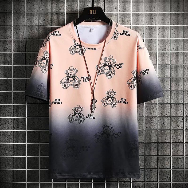 Áo Thun Tay Ngắn Dáng Rộng In Họa Tiết Thời Trang Mùa Hè Phong Cách Hàn Quốc Cho Nam Size M-5XL