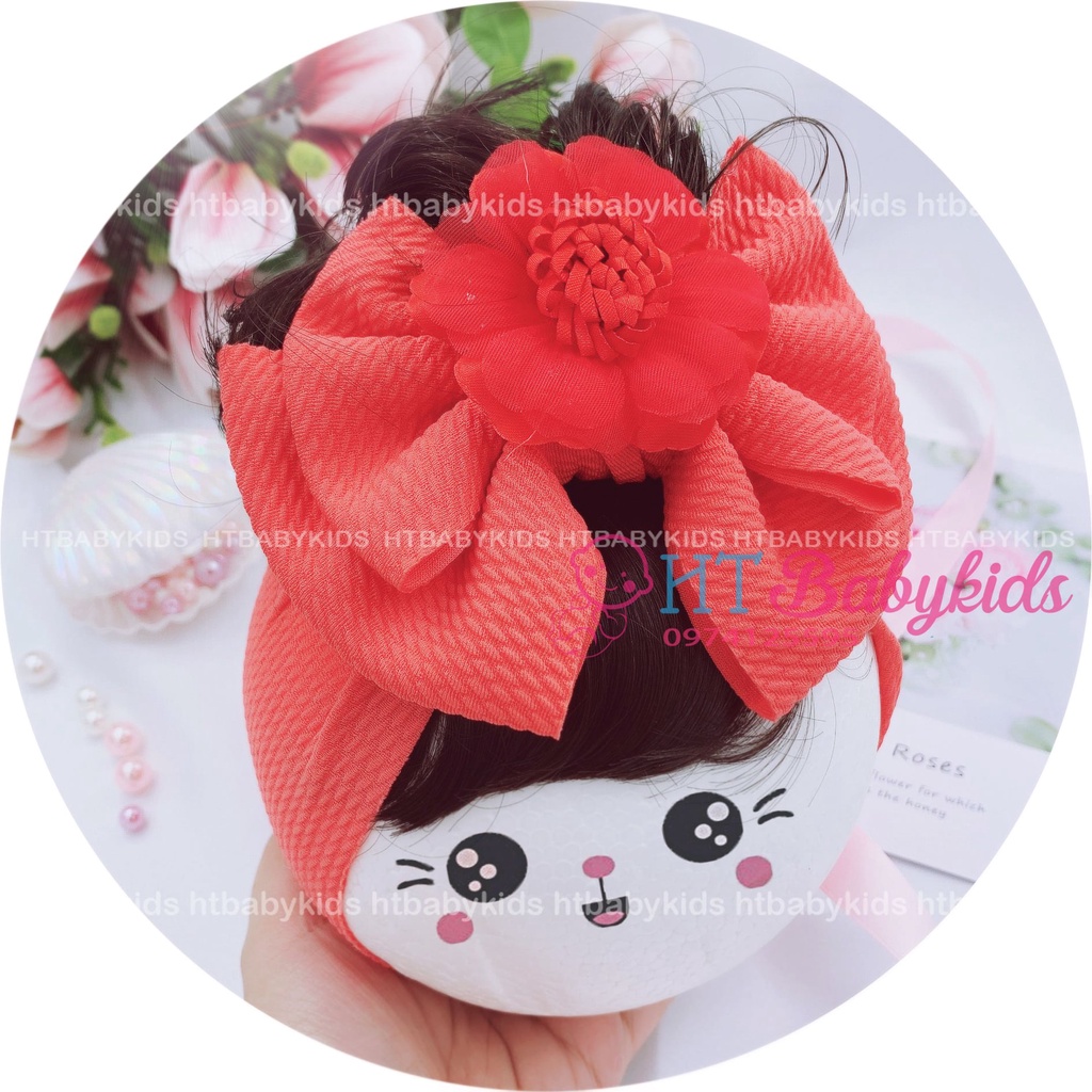 Băng Đô Turban Cho Bé Gái Tóc Giả Tết Cho Bé Gái- Đủ Size Cho Bé Sơ Sinh