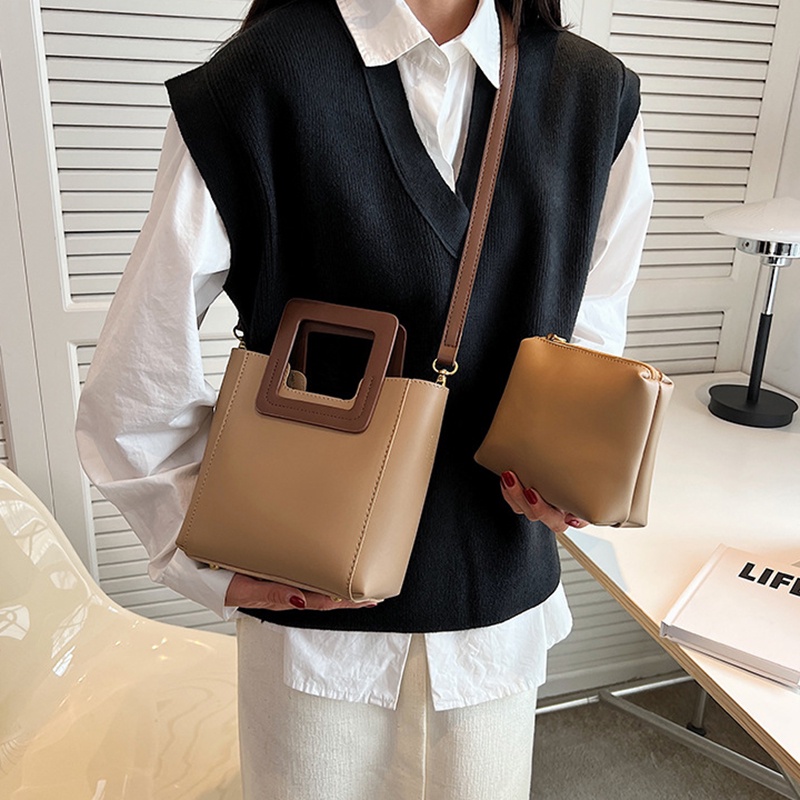 Túi xách IELGY màu tương phản thời trang dành cho nữ