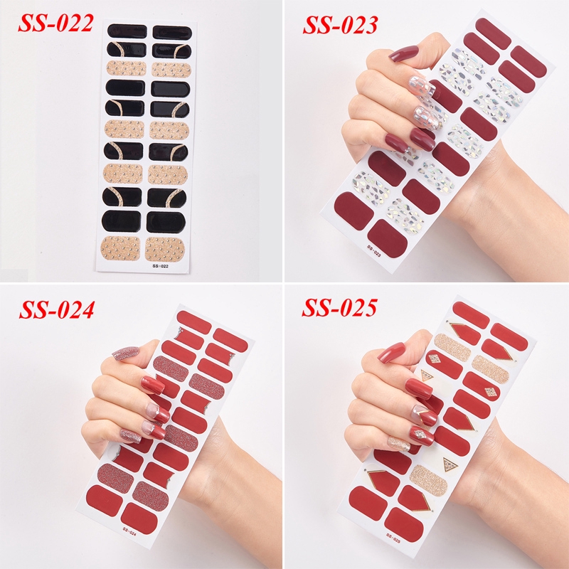 Set 22 miếng dán trang trí móng tay nhãn dán 3d Ss021-038 DIY