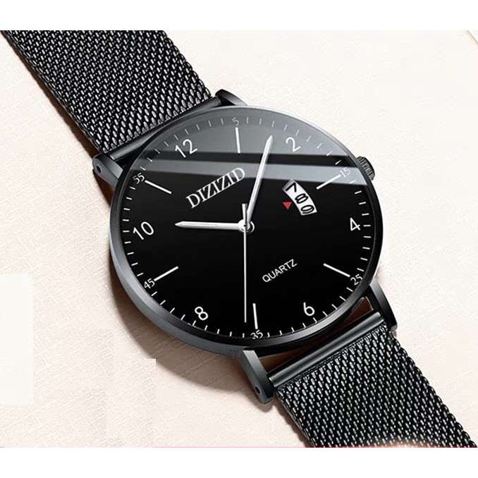 [ FREESHIP 99K] Đồng hồ nam chính hãng DIZIZID dây thép lụa thiết kế hiện đại hợp thời trang nam tính- Tặng vòng tỳ hưu