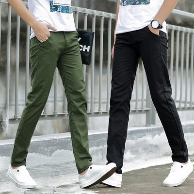 Quần Baggy Kaki Unisex Basic nam nữ cạp chun ống rộng phong cách Hàn Quốc ELNIDO