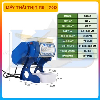 Máy thái thịt RS-70D KCB, hỗ trợ thái thịt làm nem tai nem thính lưỡi dao loại 2mm