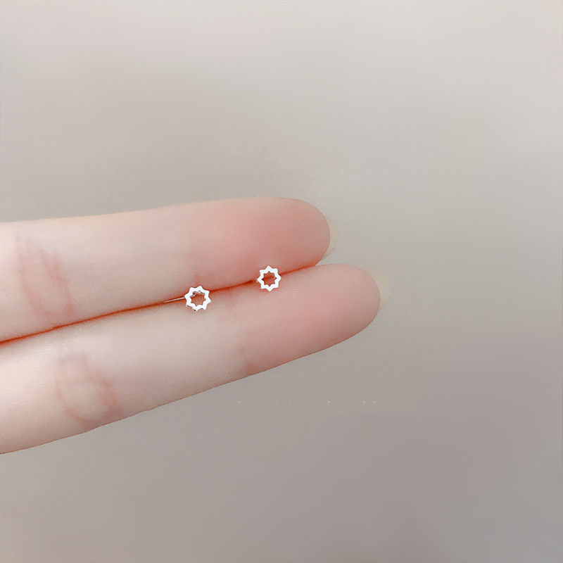 Bông Tai mini s925 Hình Ngôi Sao Trái Tim Đơn Giản Thời Trang Cho Nữ