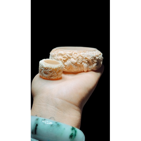 Bộ trang sức xương mỹ nghệ trạm khắc rồng