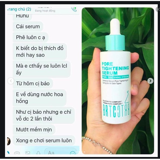 TINH CHẤT SE KHÍT LỖ CHÂN LÔNG BRTC PORE TIGHTENING SERUM