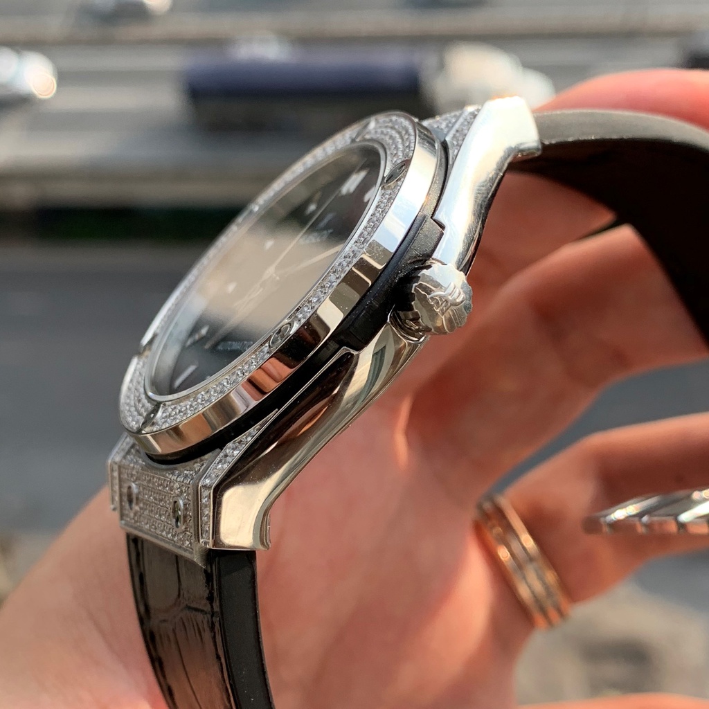 Đồng Hồ Nam HBL Viền Full Đá, Máy Cơ Automatic Nhật, Size 38/42mm, Chống Nước 5ATM [Bảo Hành 18 Tháng - 1 Đổi 1 15 Ngày] | BigBuy360 - bigbuy360.vn