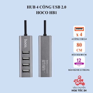 Hub 4 cổng USB 2.0 Hoco HB1 kết nối thiết bị ngoại vi bàn phím, chuột, USB