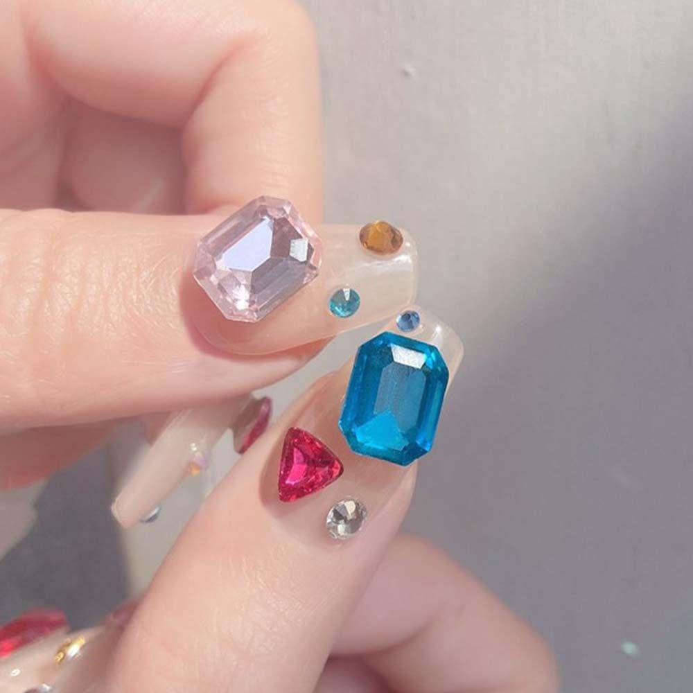 OCEANMAP Bộ Đá Nhiều Màu Đính Móng Tay Trái Tim Thời Trang