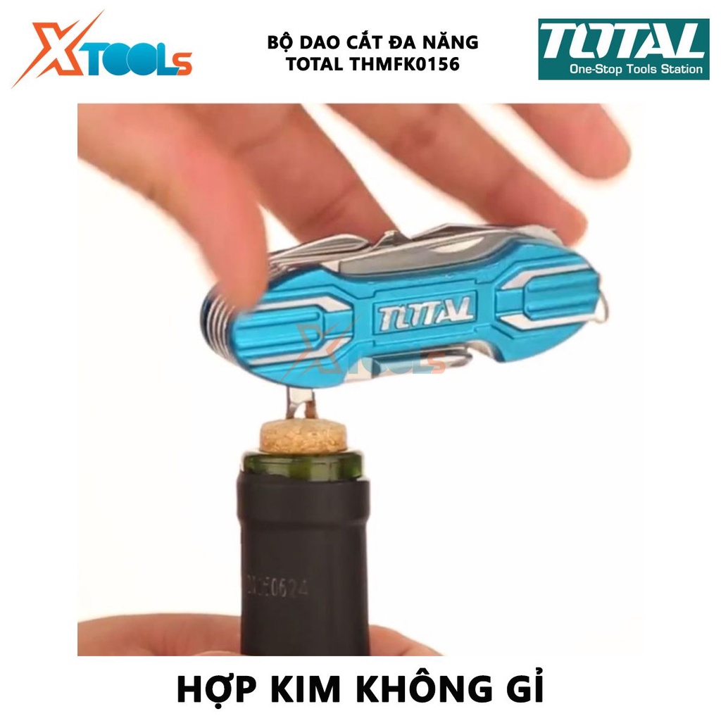 Dao cắt đa năng Total THMFK0156 | Bộ dao đa năng bỏ túi 15 trong 1 Kích thước: 9.5cm, dùng để gọt, vặn vít, cắt bánh