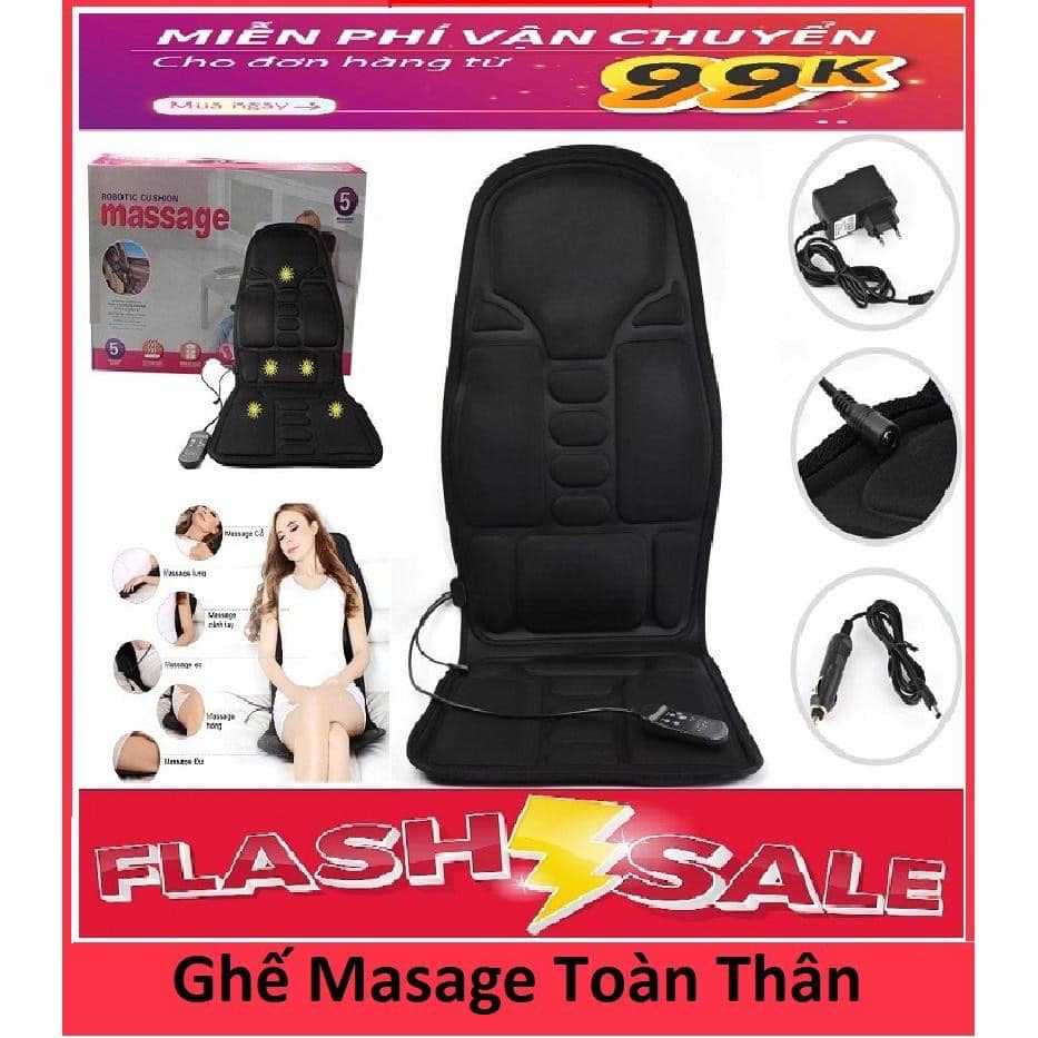 ĐỆM Ghế massa 5 điểm toàn thân trên Ô TÔ