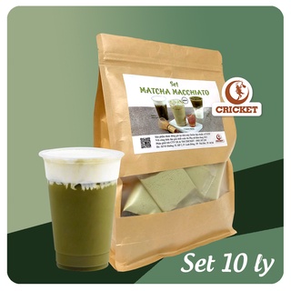 Set Trà Sữa, Trà Matcha Macchiato Cricket - Set Pha 10 Ly  Trà Sữa Trân Châu thơm ngon, đậm vị