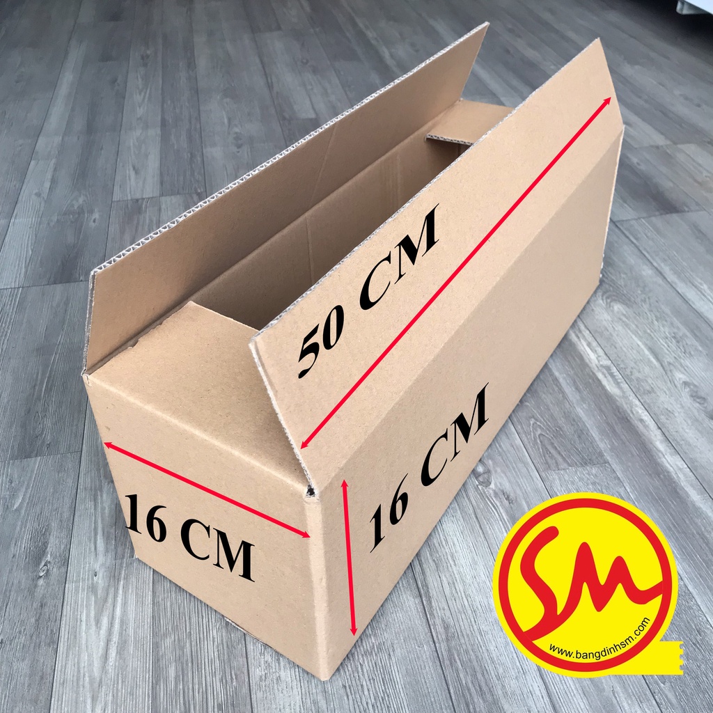 THÙNG CARTON, HỘP GIẤY CARTON 3 lớp 50x16x16 sóng B chuyên dùng ĐÓNG GÓI CÁC SẢN PHẨM, VẬN CHUYỂN MỘT CÁCH DỄ DÀNG
