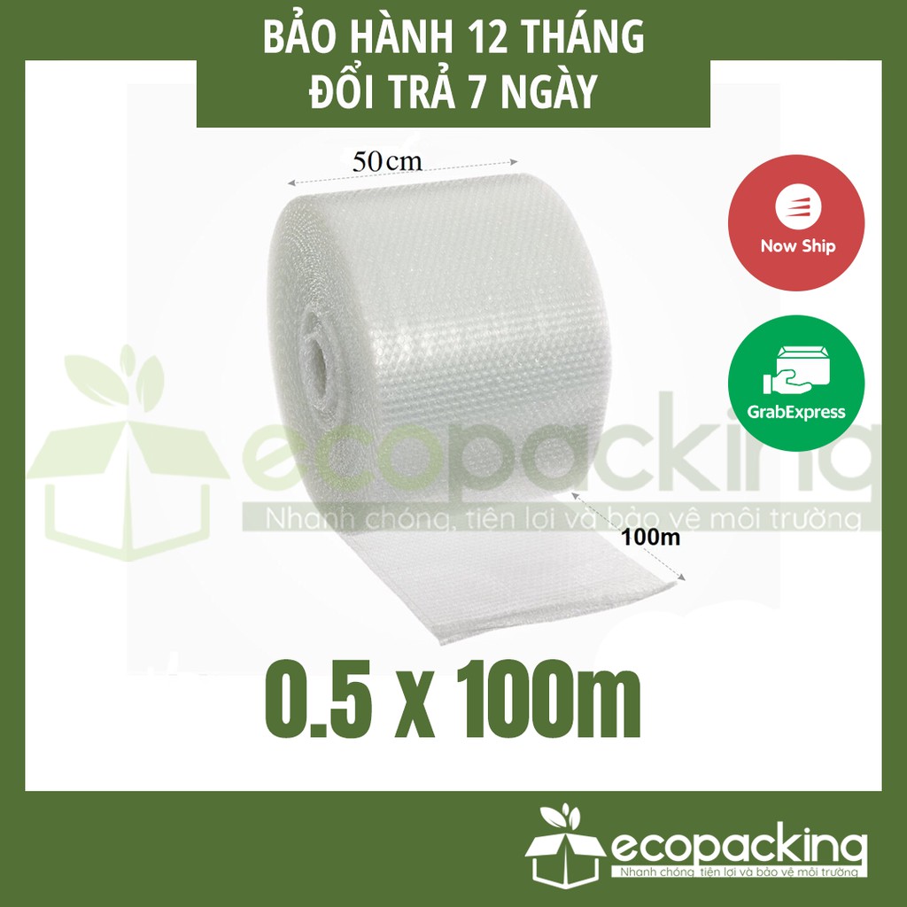 [XẢ KHO] Màng xốp khí, xốp nổ, xốp hơi, túi bóng khí chống sốc đóng gói, bọc hàng 50cmx100m