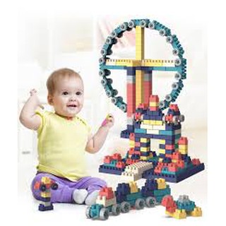 Đồ chơi Lego, Đồ Chơi Lắp Ghép 220 Chi Tiết Bằng Nhựa có Hộp Đựng Gọn