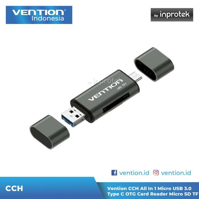 Kusno.store | Đầu đọc thẻ nhớ Vention CCH đa năng cổng Micro USB 3.0 Type C OTG