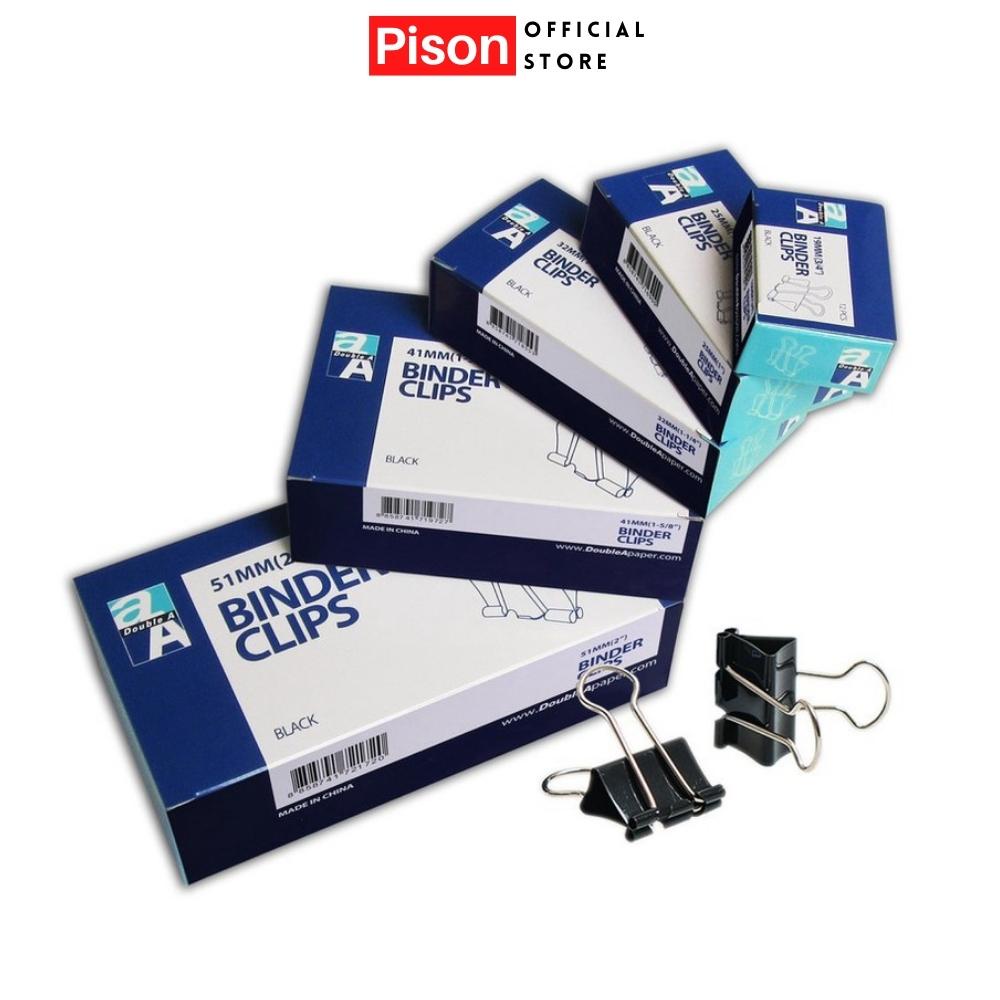 Kẹp bướm kẹp tài liệu Pison màu đen giữ giấy ghi chú nhiều kích cỡ - 1 hộp