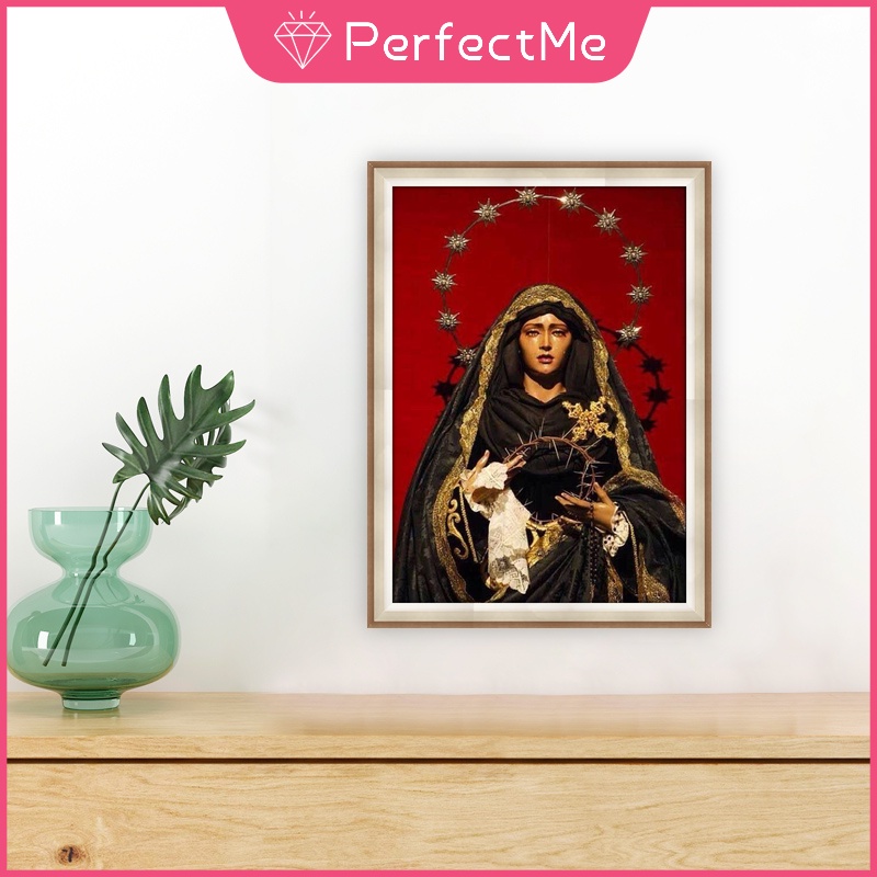 Bộ tranh đính đá tự làm họa tiết chúa Jesus 30X40cm