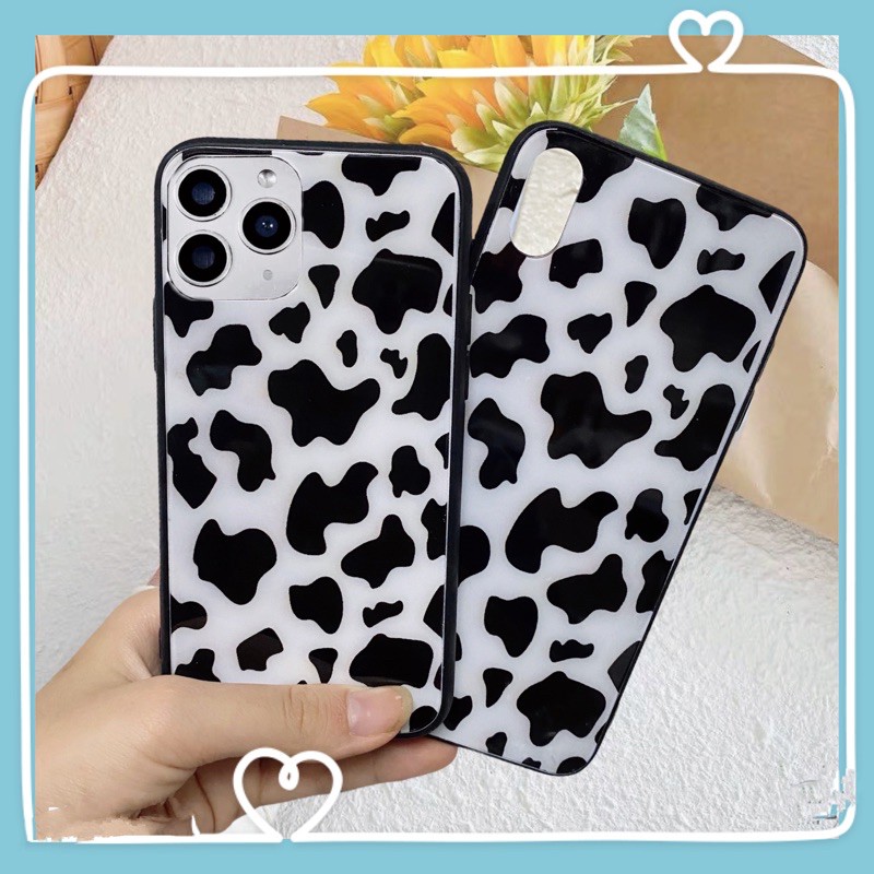 Ốp lưng lưng kính hình bò sữa cute 5s/6/6plus/6s/6splus/7/7plus/8/8plus/x/xr/xs/11/12/pro/max/plus/promax