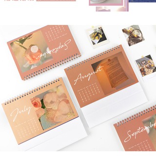Lịch Để Bàn 2021 Vintage Nhẹ Nhàng 4 Mùa Có Kèm Sticker, Note trong Lịch