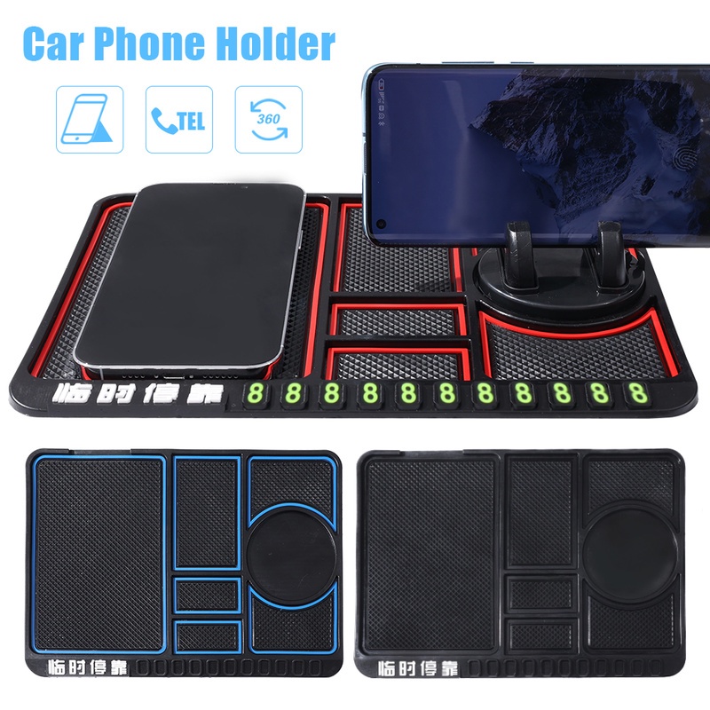 Thảm Dán Bảng Số Điện Thoại/Thẻ Đỗ Xe Hơi 4 Trong 1 Chống Trượt Đa Năng