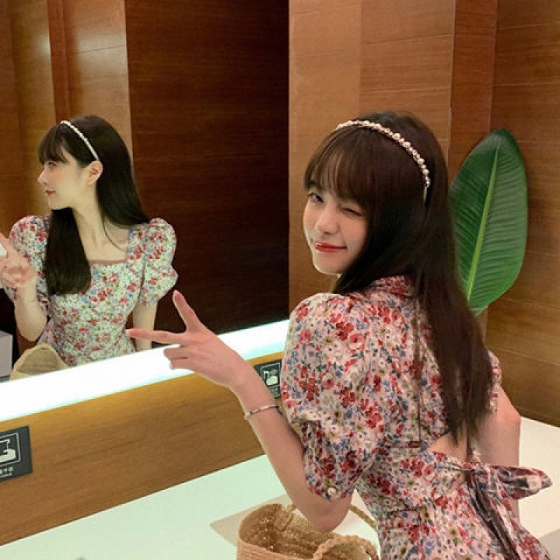 VÁY HOA NHÍ TAY BỒNG CỔ VUÔNG THẮT NƠ LƯNG HỒNG TÍM - VÁY HOA TÍM TIỂU THƯ