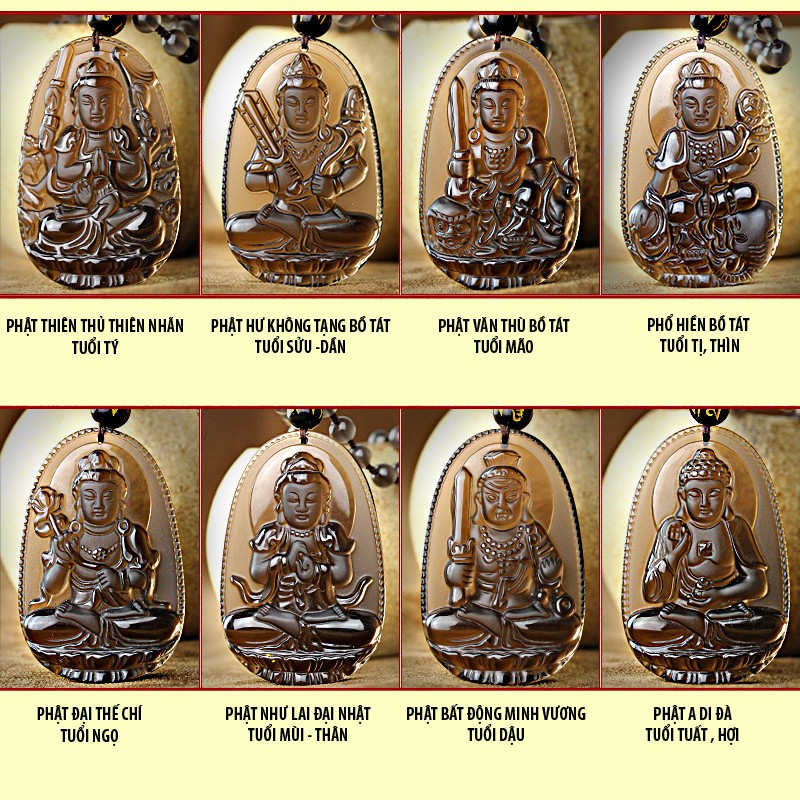 Dây chuyền chuỗi hạt - Chuỗi hạt đeo cổ mặt phật Thiên Thủ Thiên Nhãn - Phật bản mệnh người tuổi Tý
