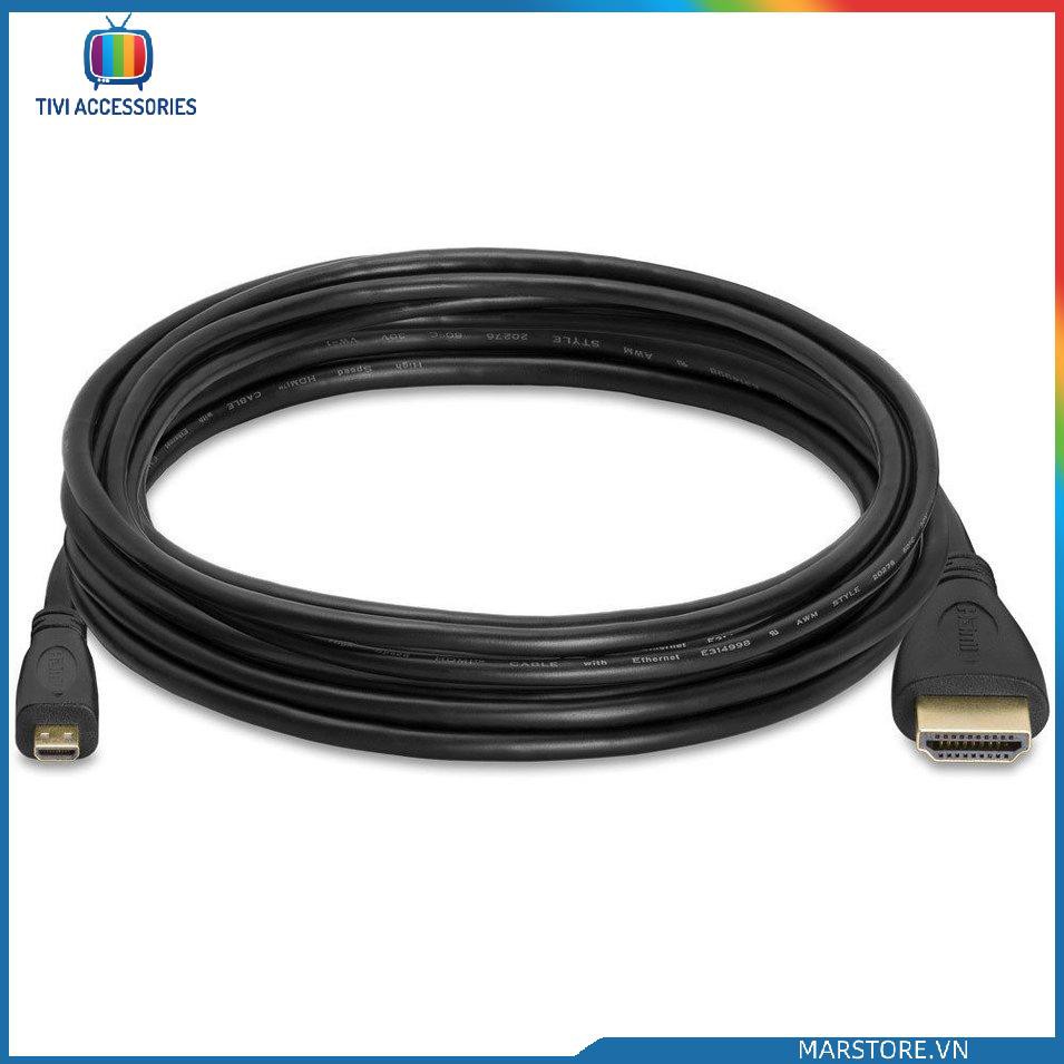 Cáp Chuyển Đổi Từ Micro Hdmi Sang Hdmi 1080p Dài 1m Cho Điện Thoại / Máy Tính Bảng / Máy Tính Bảng