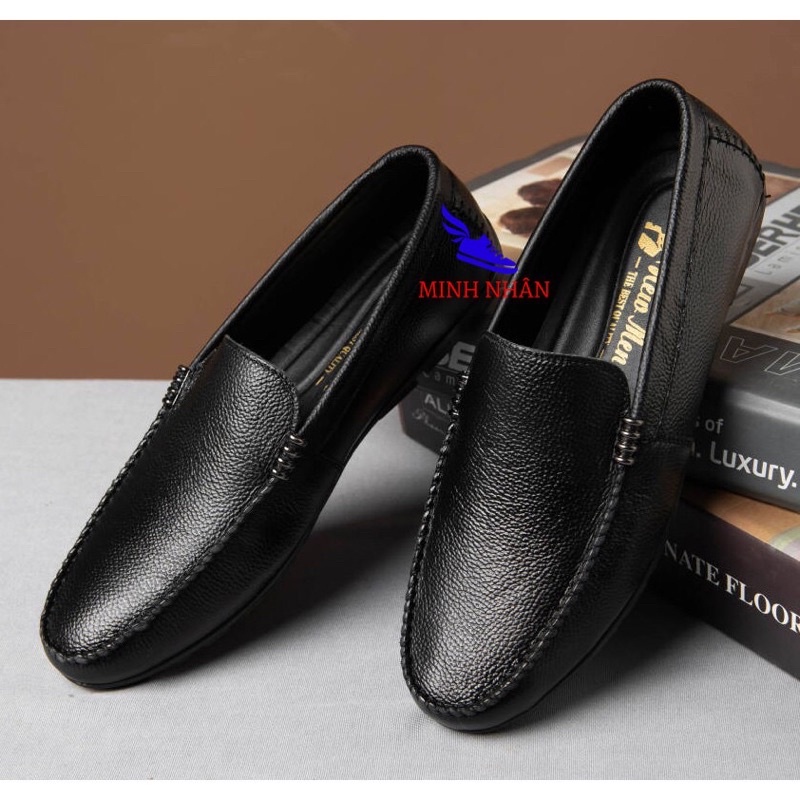 Giày lười nam.giày mọi khâu đế chắc chắn.da bò đế cao su chống trơn trượt Hải Anh Shop
