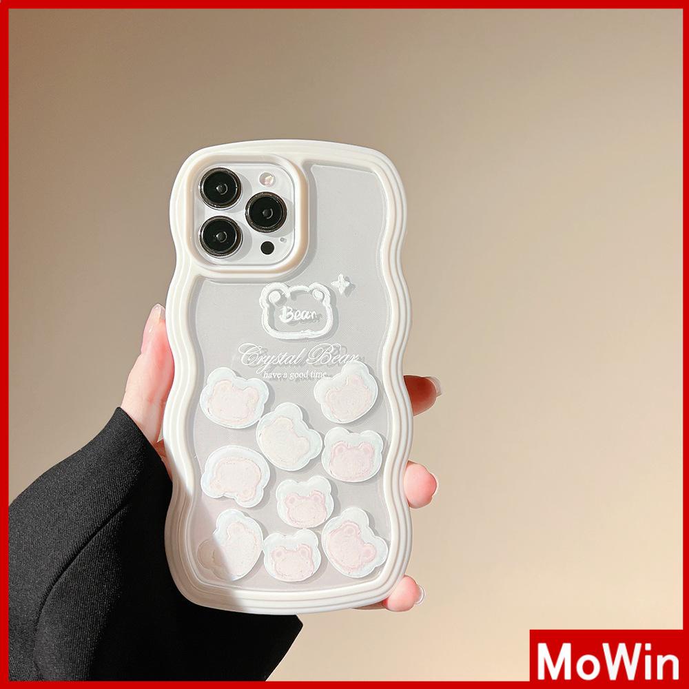 Ốp điện thoại gợn silicon 2 trong 1 in gấu thích hợp cho iPhone 11 Pro Max 13 Pro Max 12 Pro Max 7Plus xr XS Max