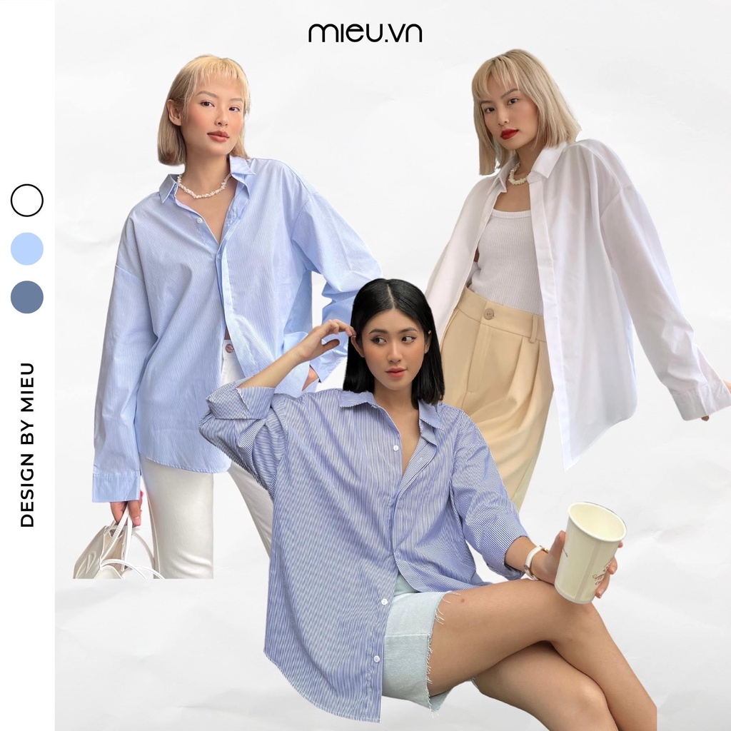 Áo sơ mi nữ tay dài công sở form vừa basic MIEU - JM01