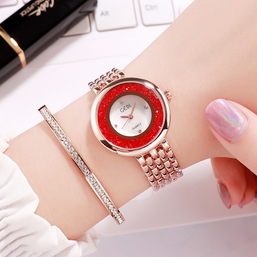 Đồng hồ nữ GEDI 72029 dây thép viền đá sang trong Bán lẻ giá sỉ