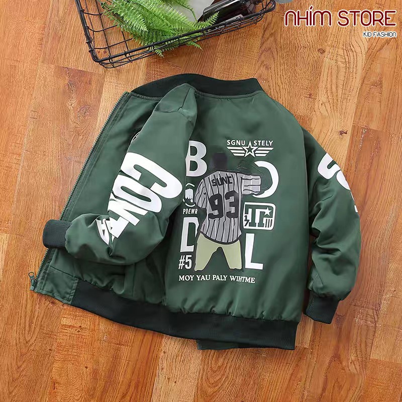 Áo gió DTS bomber phong cách bóng rổ cho bé trai