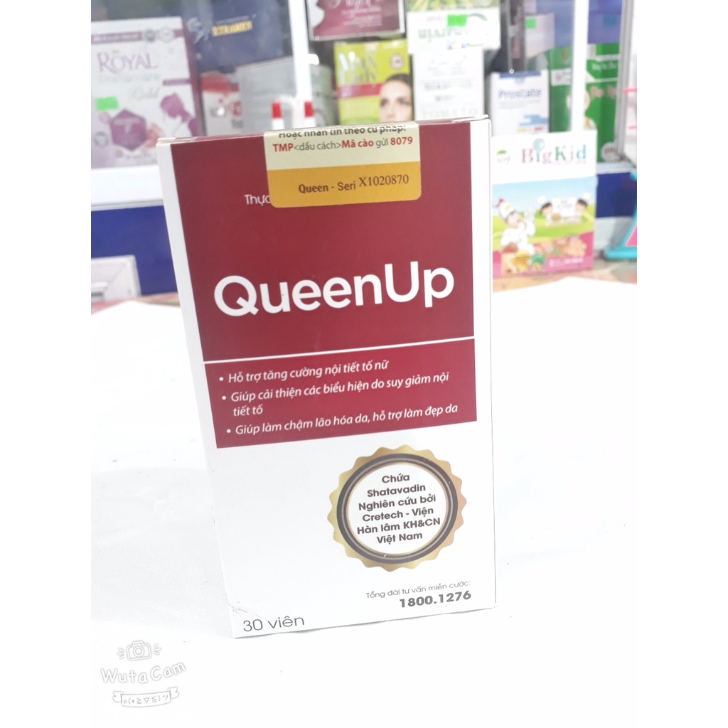 (CHÍNH HÃNG TÍCH ĐIỂM) Viên uống QUEENUP, giúp tăng cường nội tiết tố, làm chậm lão hóa, giảm sạm, nám da và làm đẹp da