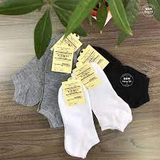 Vớ Tất Nam Nữ Ba Màu Trơn Cổ Ngắn 100% Cotton Hàng Xuất Nhật Cực Xịn Sò (Kèm Tag) Kute