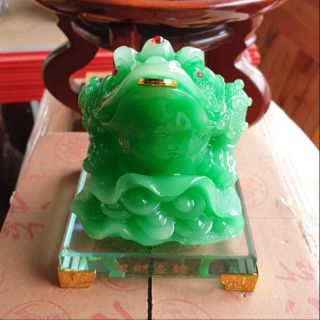 Cóc xanh ngồi đế kiếng cao 16 cm