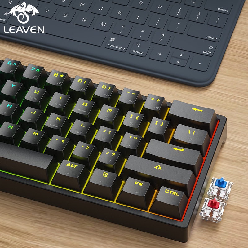 Bàn phím cơ gaming LEAVEN K620 - Led RainBow - Hotswap Layout 61 Nhỏ gọn thông dụng