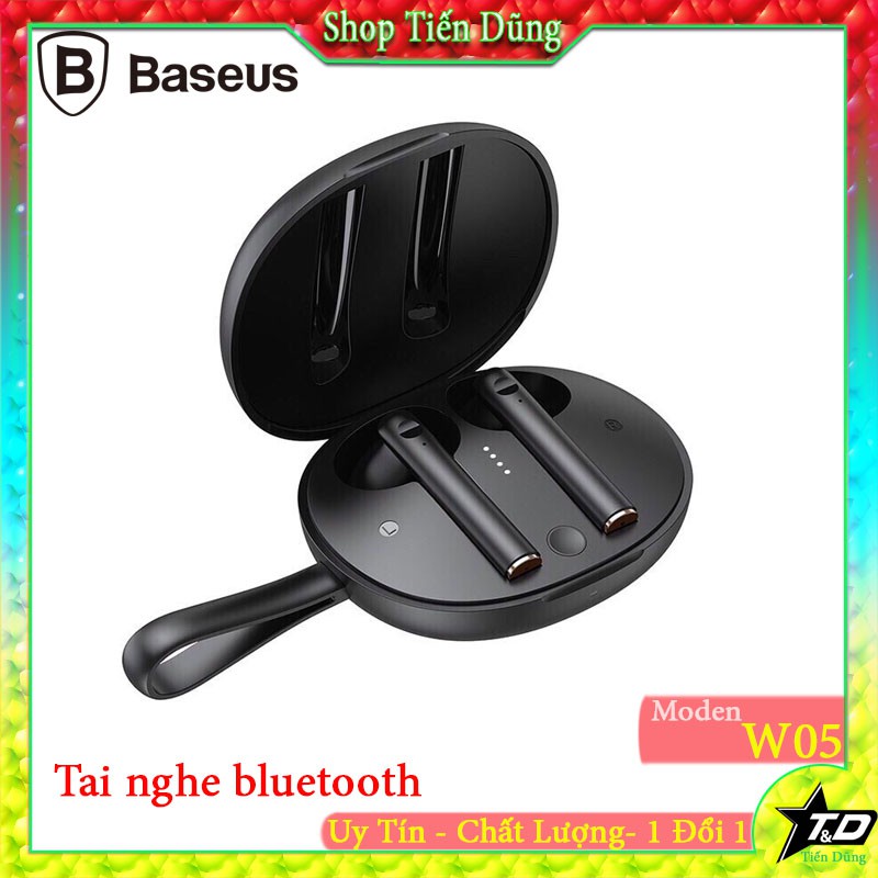 Tai nghe không dây bluetooth baseus W05 chống nước IP55 có đốc sạc kèm dung lượng pin 400mAh