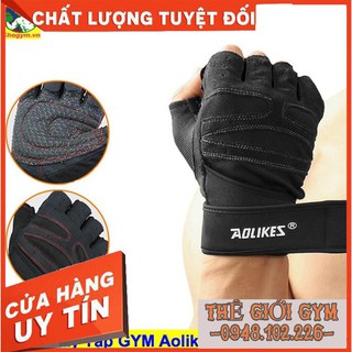 (sẵn) Găng Tay Tập GYM Aolikes Có Quấn Cổ Tay
