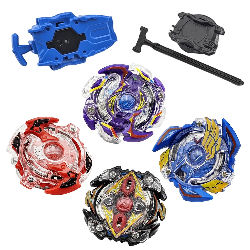 Bộ 4 Con quay BeyBlade + 2 Tay cầm - Con quay vòng xoay thần tốc