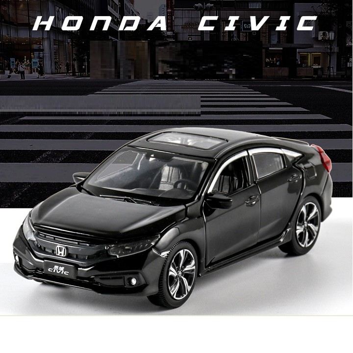 Xe mô hình ô tô Honda civic tỉ lệ 1:32 mẫu 2019 bằng kim loại đồ chơi trẻ em