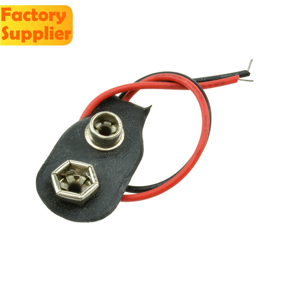 Set 5 đầu nối kẹp gắn pin PCBFUN 9V với dây dẫn cáp 10cm cao cấp