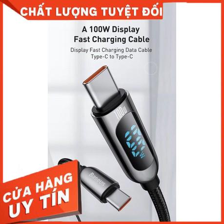 Cáp sạc nhanh C to C 100W Baseus Display Fast Charging Data Cable