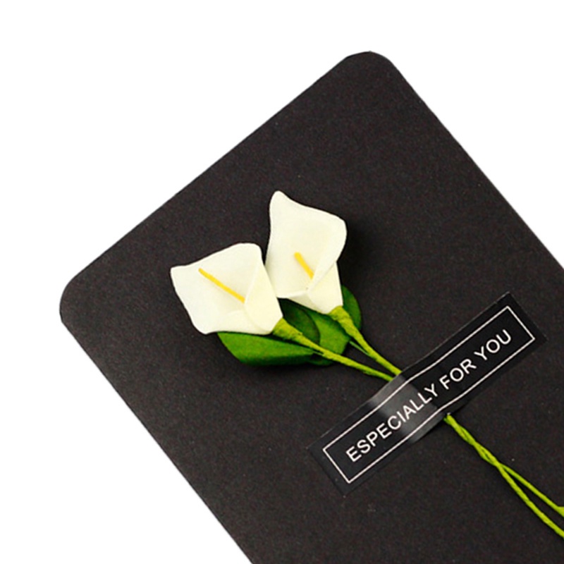 1 Thiệp Chúc Mừng Năm Mới Bằng Giấy Kraft Họa Tiết Hoa Khô Hàn Quốc